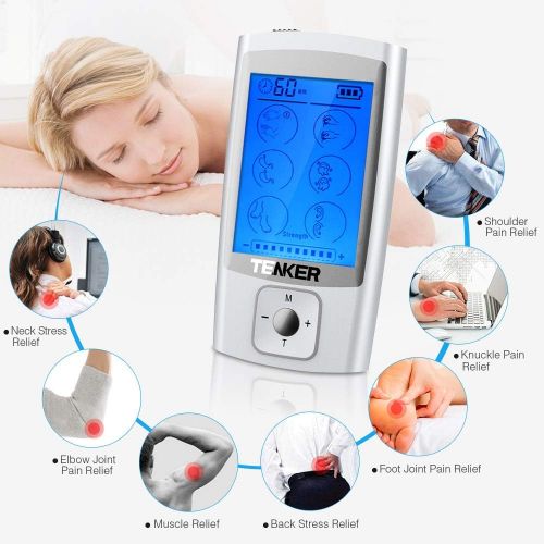  [아마존 핫딜] [아마존핫딜]TENKER EMS TENS Unit with 8 Electrode Pads, Rechargeable Muscle Stimulator Pain Reliever for Muscle Stiffness, Soreness, Aches and Pains, Perfect for Relaxation