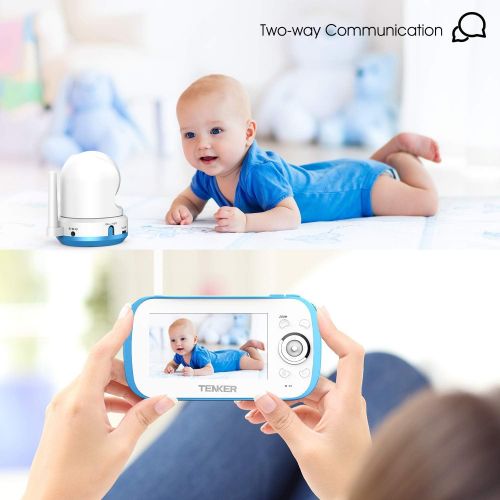  [아마존핫딜][아마존 핫딜] TENKER Video Baby Monitor with Camera and Audio, Baby Monitor with Night Vision, 4.3-Inch LCD Screen, 270°Pan-Tilt-Zoom, VOX, Lullaby, Two Way Talk (Monitor)