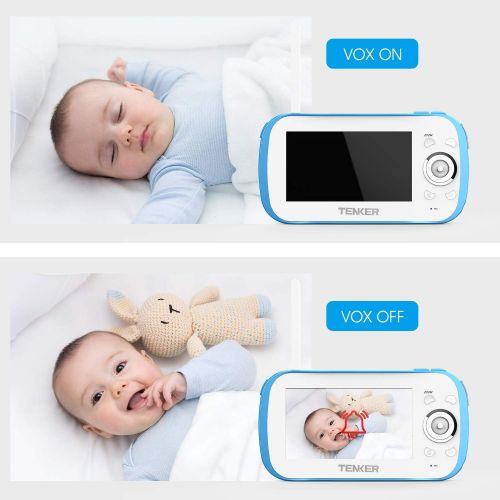  [아마존핫딜][아마존 핫딜] TENKER Video Baby Monitor with Camera and Audio, Baby Monitor with Night Vision, 4.3-Inch LCD Screen, 270°Pan-Tilt-Zoom, VOX, Lullaby, Two Way Talk (Monitor)