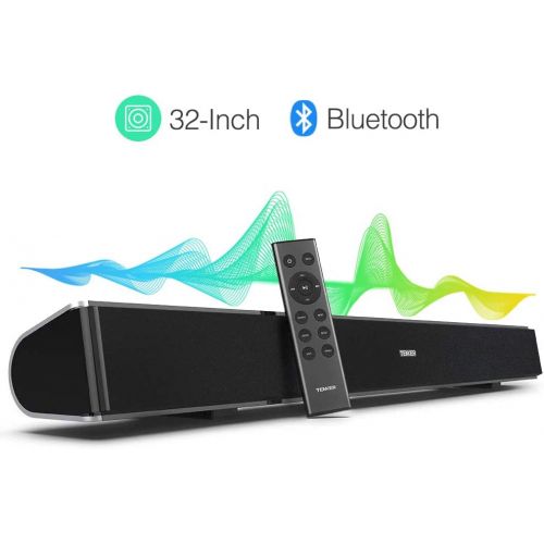  [아마존 핫딜] TENKER Soundbar for TV, 32-inch 4 Speakers Wired and Wireless Bluetooth 2-Channel Optical Soundbar, Home Theater Speakers for TV (Surround Sound, Remote Control, Wall Mountable)