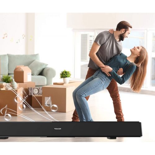  [아마존 핫딜] TENKER Soundbar for TV, 32-inch 4 Speakers Wired and Wireless Bluetooth 2-Channel Optical Soundbar, Home Theater Speakers for TV (Surround Sound, Remote Control, Wall Mountable)