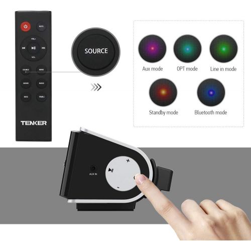 [아마존 핫딜] TENKER Soundbar for TV, 32-inch 4 Speakers Wired and Wireless Bluetooth 2-Channel Optical Soundbar, Home Theater Speakers for TV (Surround Sound, Remote Control, Wall Mountable)