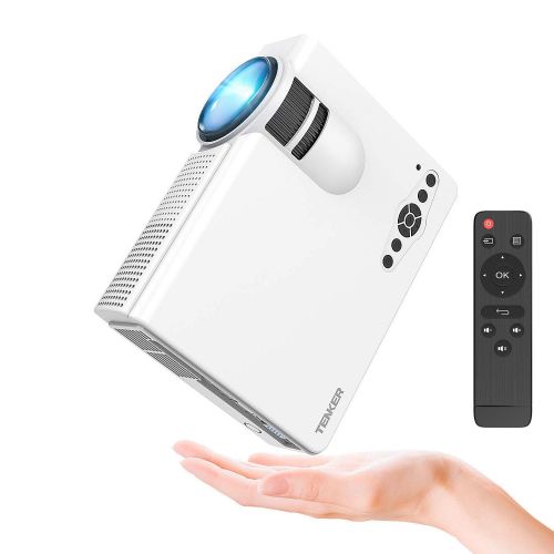  TENKER N5 Mini Projector 2200 Lux Portable Video-Projector, 50,000 Hours Multimedia Home Theater Movie Projector 1080P Support, Compatible with Amazon Fire TV Stick HDMI, VGA, USB,