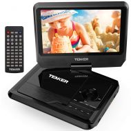 TENKER 9.5 Portable DVD Player with Swivel Screen, Rechargeable Battery and SD Card Slot & USB Port, Blue