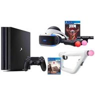 PS4 Shooter Bundle (6 Items): PlayStation 4 Pro 1TB Console, VR Headset, Farpoint Aim Controller Bundle, PSVR Doom Game, Playstation Camera, and 2 Move Motion Controllers