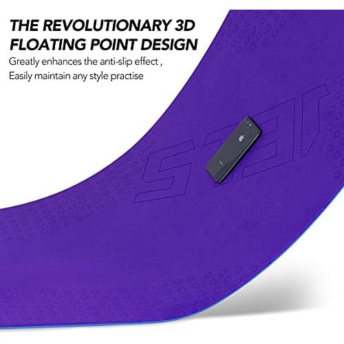  [아마존베스트]JELS 10 mm TPE extra thick yoga mat, non-slip, non-toxic, high resilience sports mat with carrying strap, 3D tactile non-slip particles, for fitness and fitness mat dimensions 183