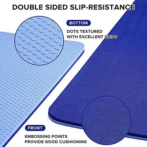  [아마존베스트]JELS 10 mm TPE extra thick yoga mat, non-slip, non-toxic, high resilience sports mat with carrying strap, 3D tactile non-slip particles, for fitness and fitness mat dimensions 183