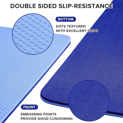  [아마존베스트]JELS 10 mm TPE extra thick yoga mat, non-slip, non-toxic, high resilience sports mat with carrying strap, 3D tactile non-slip particles, for fitness and fitness mat dimensions 183