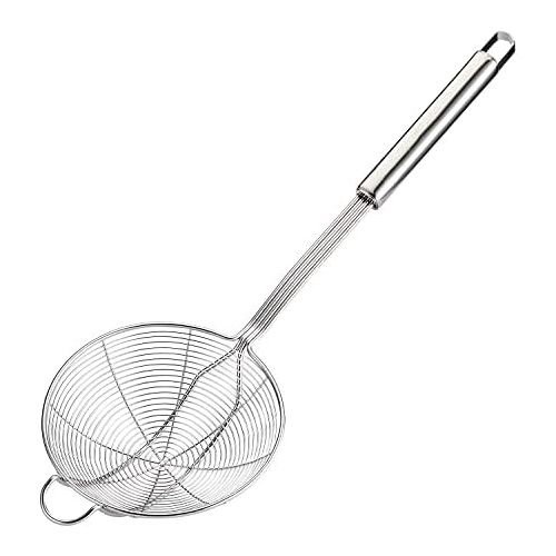  TENTA Kitchen Tenta Kitchen Drahtsieb aus rostfreiem Edelstahl, mit Bambusgriff., Edelstahl, 5.5 Incch 2 Hooking, Strainer