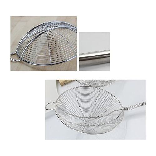  TENTA Kitchen Tenta Kitchen Drahtsieb aus rostfreiem Edelstahl, mit Bambusgriff., Edelstahl, 5.5 Incch 2 Hooking, Strainer