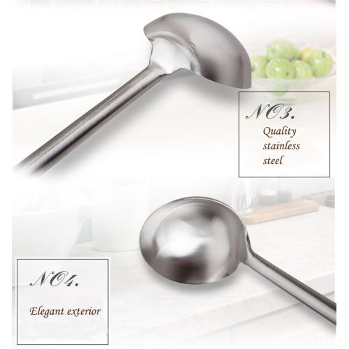  TENTA Kitchen Tenta Kitchen Professional Large Stainless Steel Serving Ladle Spoon - Gravy Ladle Soup Spoon For School Canteen,Hotel Kitchen,Restaurant (3.86x17)