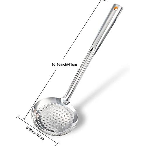  TENTA Kitchen Tenta Kitchen Dia 16CM Stainless Steel Skimmer/Slotted Spoon/Strainer Ladle With ABS Plastic Heat Resistant Handle