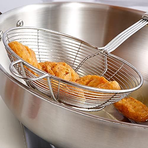  TENTA Kitchen Tenta Kitchen Drahtsieb aus rostfreiem Edelstahl, mit Bambusgriff., Edelstahl, 7 Inch 2 Hooking, Strainer