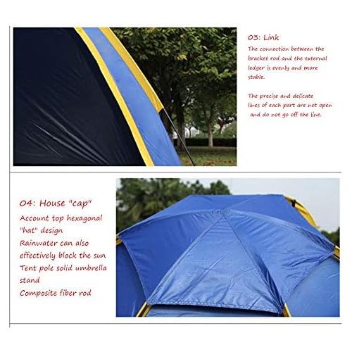  TENT-Z Familien Zelt Pop up Zelt fuer Camping Camping Wandern Zelte Hexagon-Mehrpersonenzelt， fuer Trekking, Camping, Outdoor, Festival mit kleinem Packmass, einfacher Aufbau, Wasserd