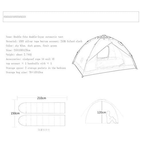  TENT-Z Familie Werfen Pop up Zelt Outdoor Automatische Pop Up Zelte leichtesTrekkingzelt mit Vorzelt，fuer 2 Personen, Pop-up-Zelt, Wurfzelt, wasserbestaendig, belueftet und haltbar