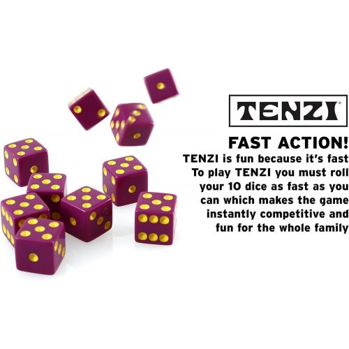  TENZI Party Pack Dice Game - A Fun, Fast Frenzy for The Whole Family - 6 Sets of 10 Colored Dice with Storage Case - Colors May Vary