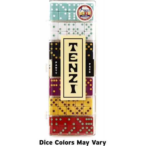  TENZI Party Pack Dice Game - A Fun, Fast Frenzy for The Whole Family - 6 Sets of 10 Colored Dice with Storage Case - Colors May Vary