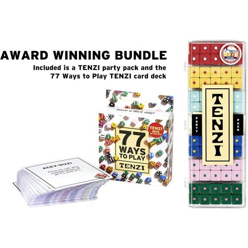  TENZI Party Pack Dice Game Bundle with 77 Ways to Play A Fun, Fast Frenzy for The Whole Family - 6 Sets of 10 Colored Dice - Colors May Vary