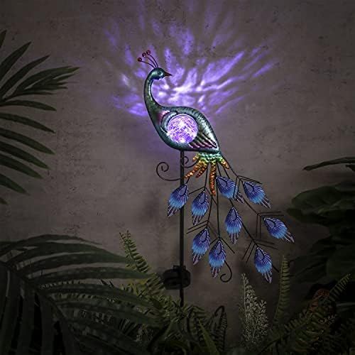  Besuchen Sie den TERESA'S COLLECTIONS-Store TERESAS COLLECTIONS 35cm Metallpfau Solar Led Gartenfigur Gartenskulptur Gartendeko Feengarten fuer Fuer Garten, Terrasse und Balkon Fruehling & Sommer