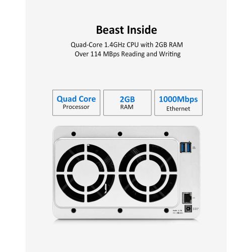  [아마존베스트]TerraMaster F4-210 4-Bay NAS 2GB RAM Quad Core Network Attached Storage Media Server Personal Private Cloud (Diskless)