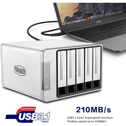  TerraMaster D2-310 USB Type C External Hard Drive RAID Enclosure USB3.0 (5Gbps) 2-Bay RAID Storage Support RAID 01Single (Diskless)