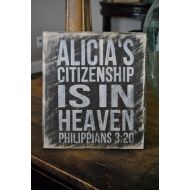 TETELESTAI33AD Personalized Scripture Wood Plaque Citizenship Philippians 3:20