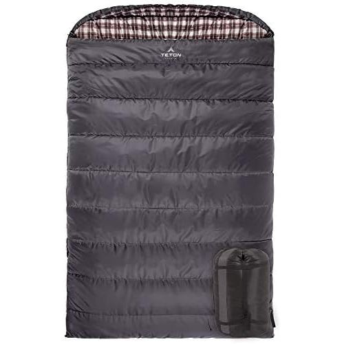 [아마존베스트]TETON Sports Fahrenheit Mammoth Double Sleeping Bag; Warm and Comfortable; Double Sleeping Bag Great for Family Camping; Compression Sack Included