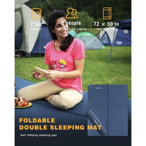 TETON KingCamp Classic Double Light Self-Inflating Camping Sleeping Pad, Foam Sleeping Mat for Outdoor, Picnic, Backpacking