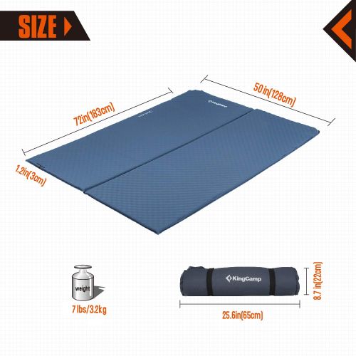  TETON KingCamp Classic Double Light Self-Inflating Camping Sleeping Pad, Foam Sleeping Mat for Outdoor, Picnic, Backpacking