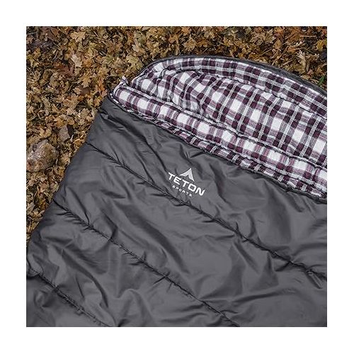  TETON Sports Fahrenheit XXL, -25, 20, and 0 Degree Sleeping Bag for Adults; Warm Cotton Lining for Camping in Comfort, All Weather Sleeping Bags