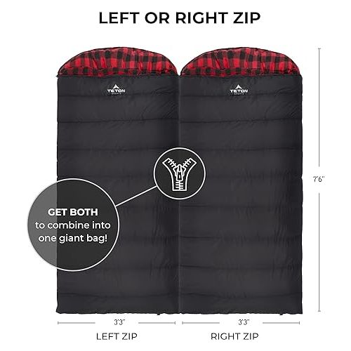  TETON Sports Celsius XXL, -25, 20, 0 Degree Sleeping Bags, All Weather Sleeping Bags for Adults, Camping Made Easy and Warm. Compression Sack Included