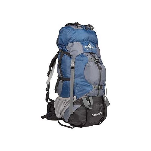  TETON Sports Outfitter 4600 Ultralight Internal Frame High-Performance Backpack for Hiking, Camping, Travel, and Outdoor Activities; 75L, Blue