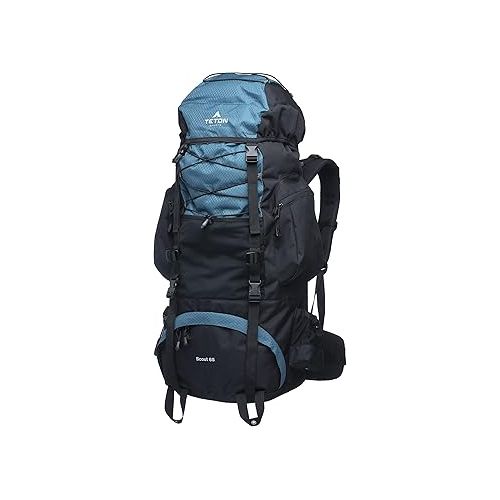  TETON 65L Scout Internal Frame Backpack for Hiking, Camping, Backpacking, Rain Cover Included