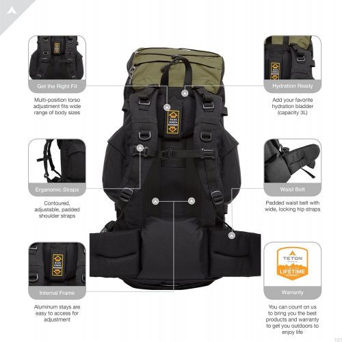  [아마존핫딜][아마존 핫딜] TETON Sports Scout 3400 Internal Frame Backpack; High-Performance Backpack for Backpacking, Hiking, Camping