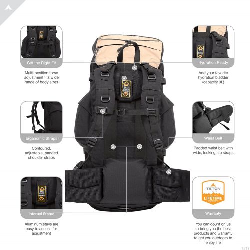  [아마존베스트]TETON Sports Scout 3400 Internal Frame Backpack; High-Performance Backpack for Backpacking, Hiking, Camping