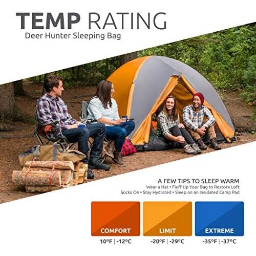  [아마존베스트]TETON Sports Deer Hunter Sleeping Bag; Warm and Comfortable Sleeping Bag Great for Camping Even in Cold Seasons