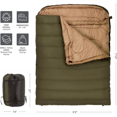  [아마존베스트]TETON Sports Mammoth Queen-Size Double Sleeping Bag; Warm and Comfortable for Family Camping