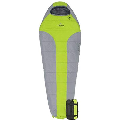  [아마존베스트]TETON Sports Tracker Ultralight Mummy Sleeping Bag; Lightweight Backpacking Sleeping Bag for Hiking and Camping Outdoors; All Season Mummy Bag; Sleep Comfortably Anywhere; Green/Gr