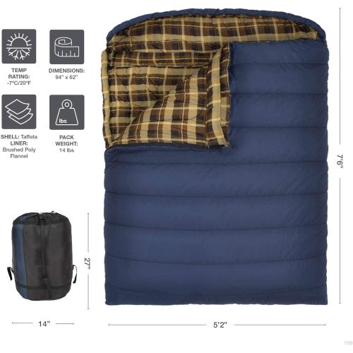  TETON Sports Mammoth Queen Size Double Sleeping Bag; Warm and Comfortable for Family Camping