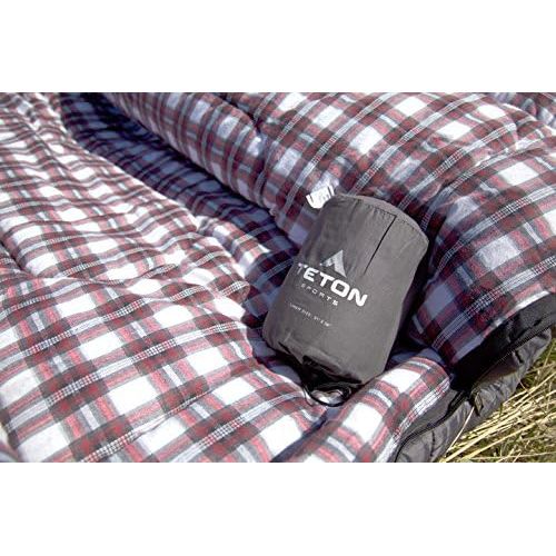 TETON Sports Fahrenheit Mammoth Queen-Size Double Sleeping Bag; Warm and Comfortable; Double Sleeping Bag Great for Family Camping; Compression Sack Included