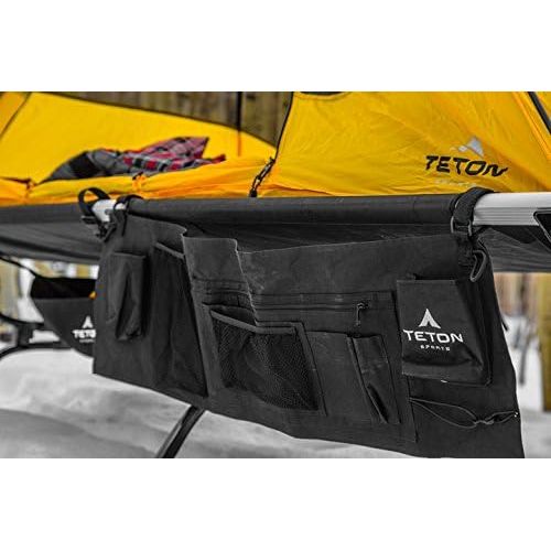  TETON Sports Cot Organizer; Great Camping and Hunting Gear; Perfect Companion to the TETON Sports Camping Cots; A Must Have , Black, 39 inches X 12 inches