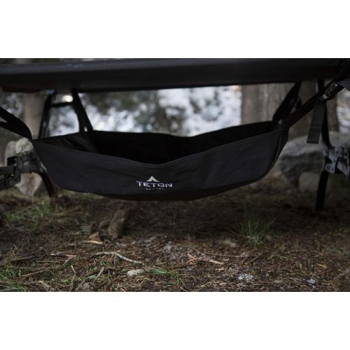  TETON Sports Under Cot Storage; Perfect Companion to the TETON Sports Camping Cots; A Must Have for Camping Cot Users; Storage Organizer for Under Your Cot , Black, 25.5 x 23.5 x 5