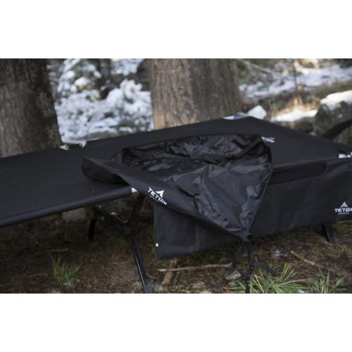  TETON Sports Under Cot Storage; Perfect Companion to the TETON Sports Camping Cots; A Must Have for Camping Cot Users; Storage Organizer for Under Your Cot , Black, 25.5 x 23.5 x 5