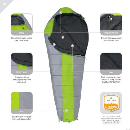  TETON Sports Sleeping-Bags TETON Sports Tracker 5 Lightweight Mummy Sleeping Bag