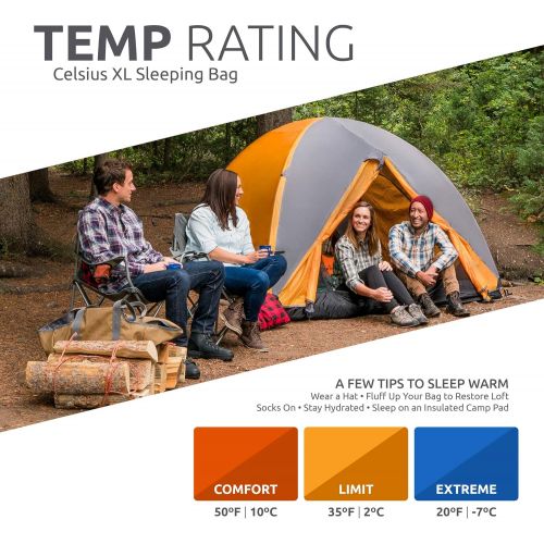  TETON SPORTS Teton Sports Celsius XL Sleeping Bag; Lightweight Sleeping Bag Great for Cold Weather Camping; Hiking, Camping; Great to Come Back to After a Long Day on the Trail
