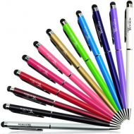 [아마존베스트]Teviwin 2 in 1 Slim Capacitive Stylus & Ballpoint Pen for Universal Touch Screens Devices, iPhone 6 Plus, iPad, Tablets, Samsung Galaxy (12 Colors/ Pieces)