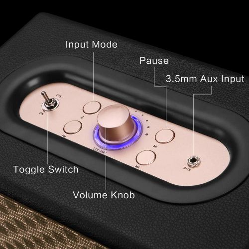  [아마존베스트]TEWELL Bluetooth Speaker with HD 24W Audio, Extended Bass and Treble, Knob for Volume Control, Toggle Switch and 3.5mm AUX Input