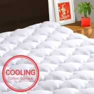 [아마존 핫딜] [아마존핫딜]TEXARTIST Mattress Pad Cover King, Cooling Mattress Topper, 400 TC Cotton Pillow Top with 8-21 Deep Pocket