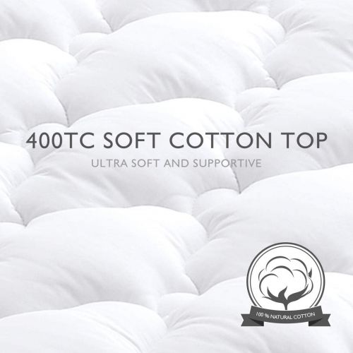  [아마존 핫딜] [아마존핫딜]TEXARTIST Mattress Pad Cover King, Cooling Mattress Topper, 400 TC Cotton Pillow Top with 8-21 Deep Pocket