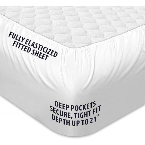  [아마존 핫딜] [아마존핫딜]TEXARTIST Mattress Pad Cover King, Cooling Mattress Topper, 400 TC Cotton Pillow Top with 8-21 Deep Pocket